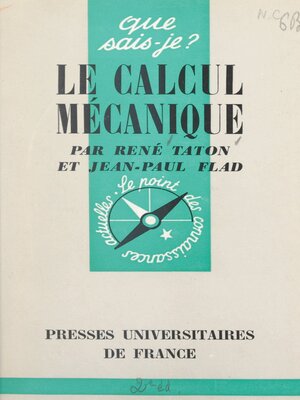 cover image of Le calcul mécanique